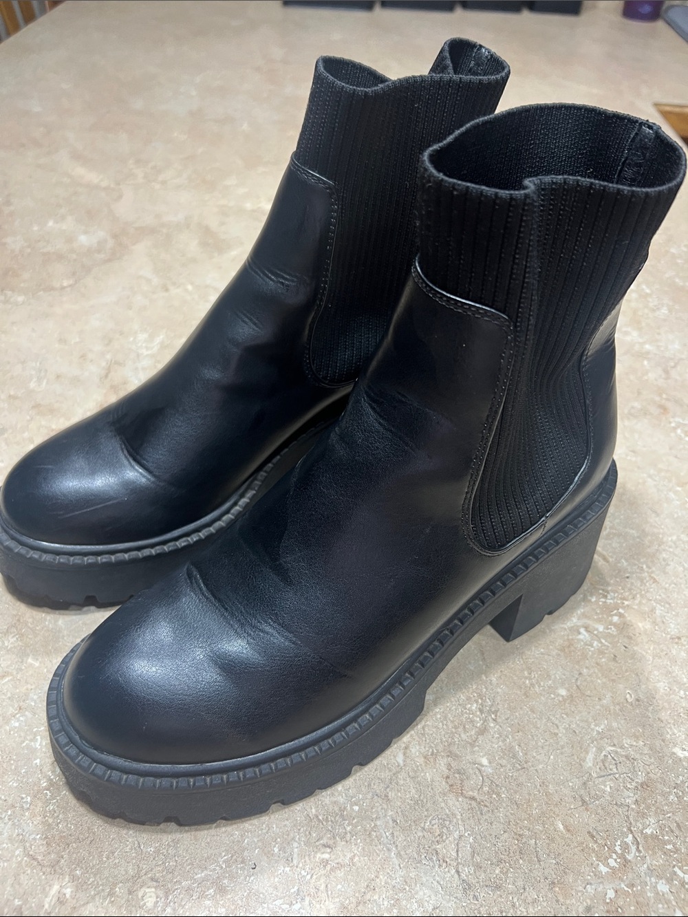 Madden Girl Black Platform Chelsea Booties